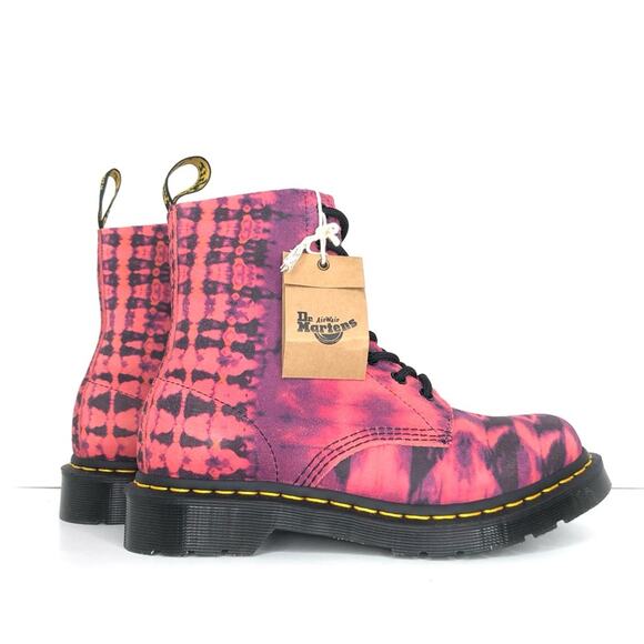 NWT Dr Martens Purple Tie Dye 1460 Lace Up Ankle Boots Women’s 7 Shoes - Picture 3 of 13